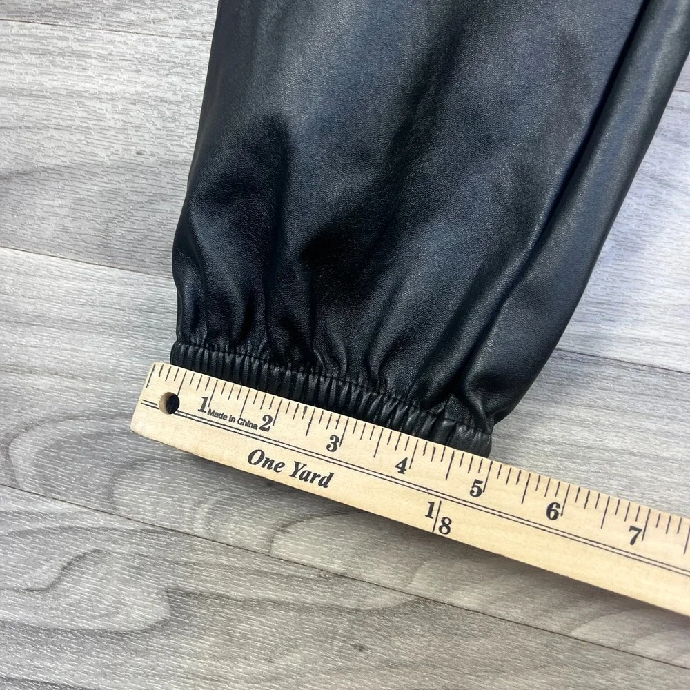 A New Day Jogger Pants‎ Women's XS Black Faux Leather Elastic Waist Tapered Fit